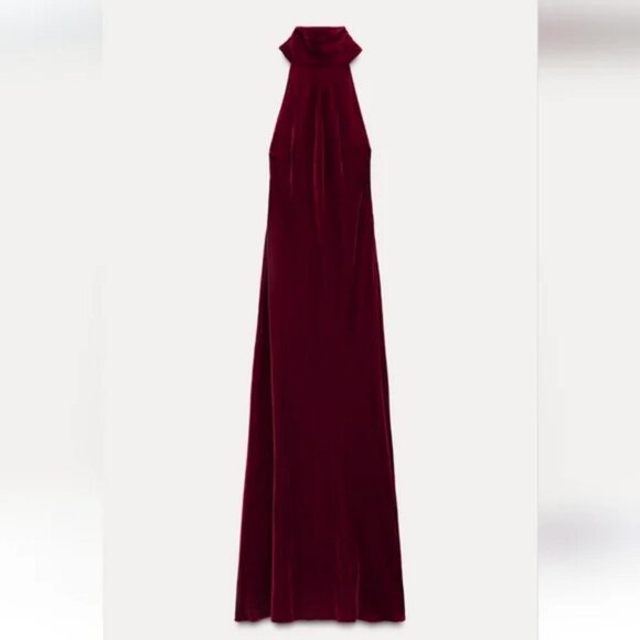 ZARA LONG HALTER DRESS - Picture 7 of 10